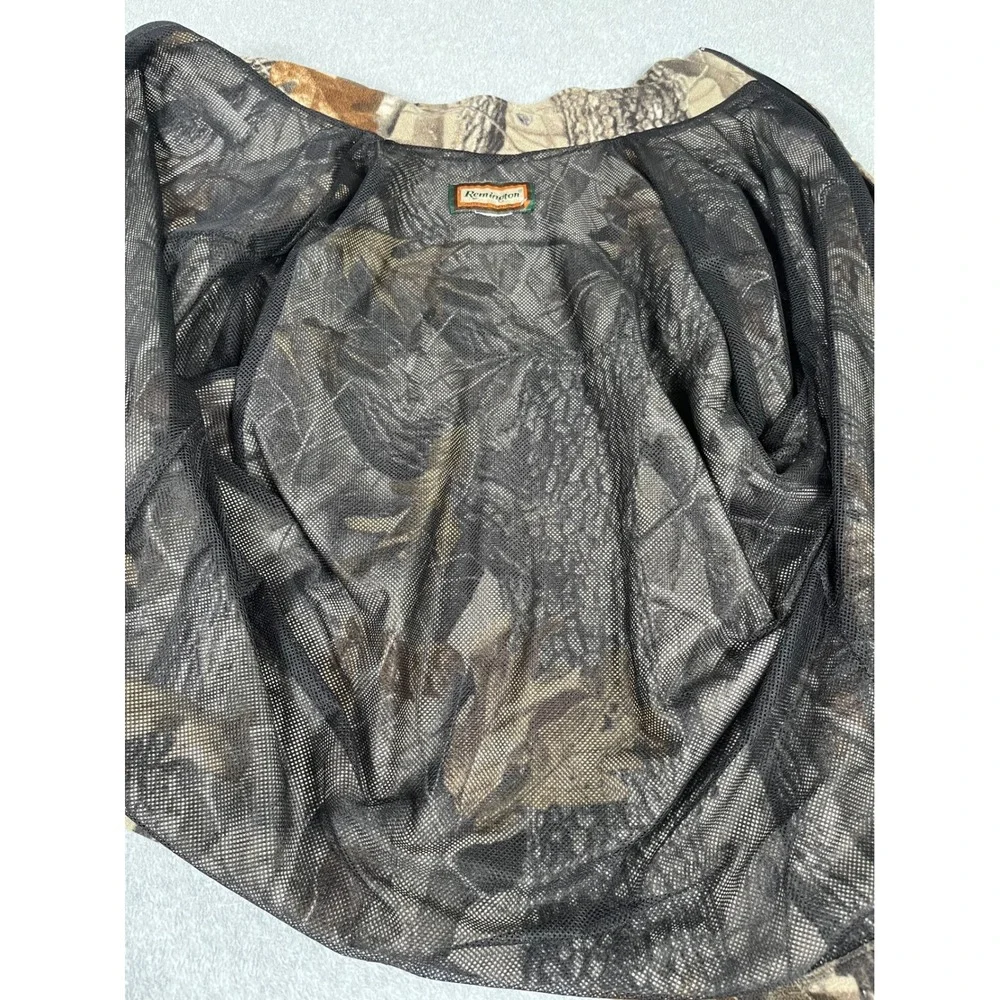 Remington Mens Camo Fleece Jacket Full Zip Mesh Lined Hunting Brown Green XL